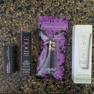 Lancôme & Tarte Mascara, Evelom cleanser, Anastasia brow gel